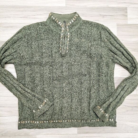 Woolrich Womens Green Vintage Quarter Zip Sweater Medium - Picture 1 of 7